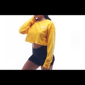 Last Set Co. cropped sweatshirt Mustard Yellow